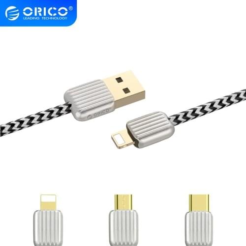 ORICO USB Cable 2.1A Data Sync Charger Cable for iPhone xs xr Samsung Huawei Xiaomi one plus 6 Micro USB C Lighting Charging