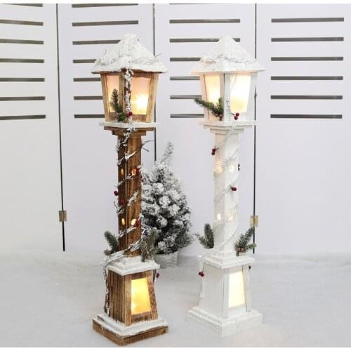 Christmas decorations wooden luminous street lights large ornaments hotel shopping mall lobby door scene decorations navidad