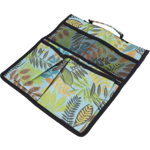 Garden Cart Tool Bag Garden Kneeler Tool Bag Leaf‑Pattern Kneeling Bench Cart Hanging Tools Pouch Organizer Tools Organizer