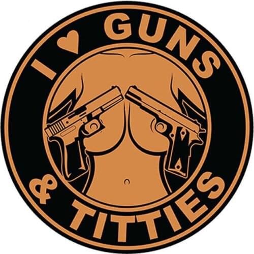 S40541# Various Sizes Funny Self-Adhesive Decal I Love Guns Car Sticker Waterproof Auto Decors on Bumper Rear Window Laptop