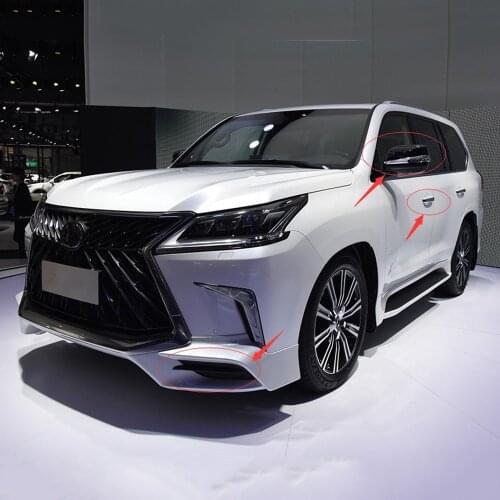 Special Black Edition Car Black Door Handle Cover Front Bumper Side Vent Splitter Lip Trim For Lexus LX570 2016- 2019