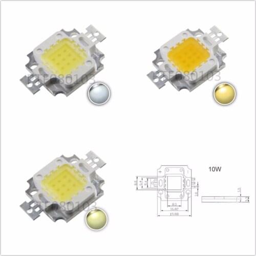 LED 10pcs /lot 10W Warm white/ nalural white/ Cold White High Power 900-1000LM LED light Lamp SMD Chip DC 9-11V