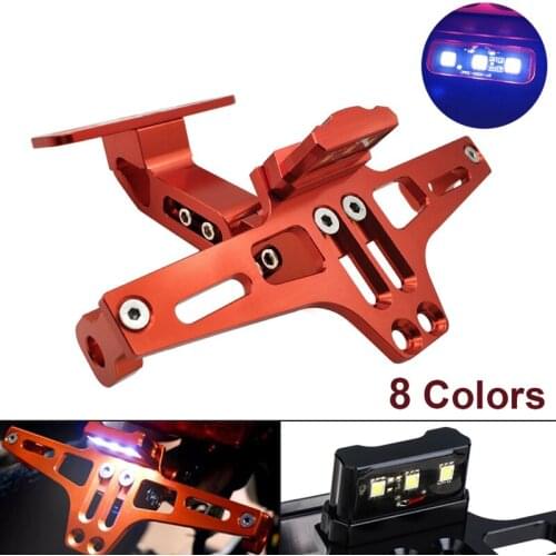 Universal Motorcycle Rear License Plate Mount Holder Adjustable Angle License For Honda CB400SF CB1100 CB600F CB1000R CBR900RR