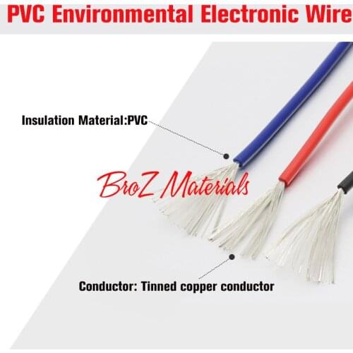 18AWG UL1007 OD 2mm Environmental Electronic Wire Internal Wiring VW-1 10 Colors Selectable