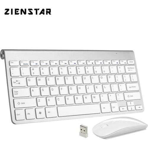 Zienstar Ultra Thin 2.4G Wireless Keyboard Mouse Combo with USB Receiver for Macbook,Computer PC,Laptop ,TV BOX and Smart TV