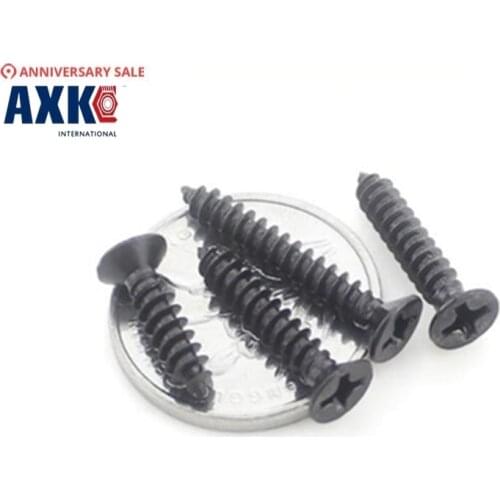 1000pcs M1 M1.2 Ka Black Self-tapping Screws Countersunk Flat Head Electronic Small Screws 1 M1.2