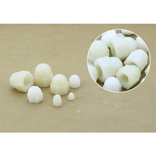 500PCS x M10 DIN1587 ROHS QUALITY WHITE Nylon Nut Plastic Cap Nuts Decorative Acorn Nut Nylon Hex Hexagon ACORN Domed Cap Nuts