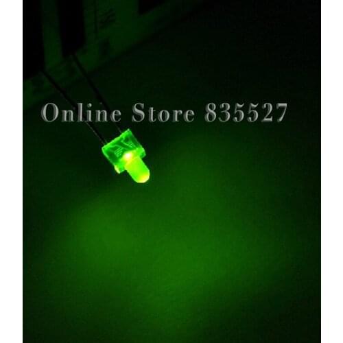5000PCS/LOT LED light-emitting diode 2MM green shell hair green light