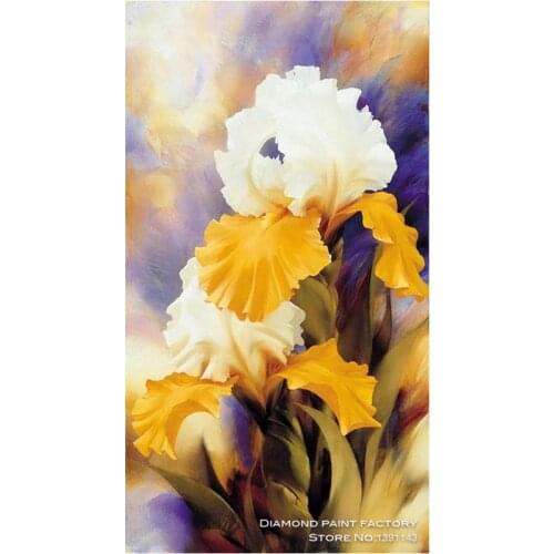 Hot sale diy Diamond Painting Cross Stitch Pattern yellow Flower Full Diamond Embroidery Mosaic Resin Home decoration picture