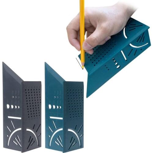 Woodworking 3D 90 Degrees Square Gauge Angle Protractor Over T-Type Ruler Angle