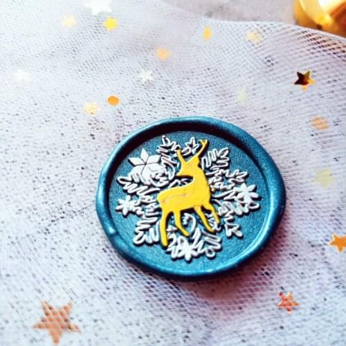 Stamp head of Snow deer Merry Christmas Retro Wood Stamp Sealing Wax Seal Stamp Wedding Decorative sealing Stamp wax seals