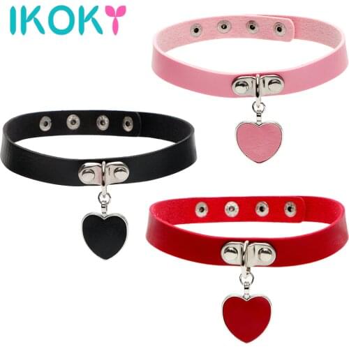 IKOKY Spike Rivet Buckle Collar Erotic Toys SM Bondage Sex Toys for Couples Adjustable Slave Restraints for Women Adult Games