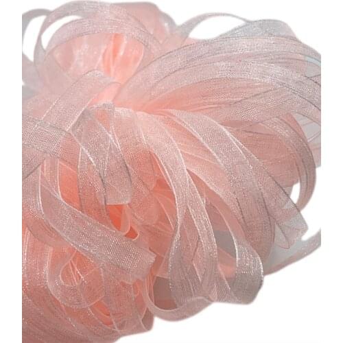 Peach Color 40meters/lot 1/4''(6mm) Organza Ribbon Wholesale Gift Wrapping Christmas Ribbons DIY Jewelry Decorative