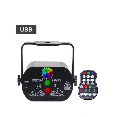 Mini RGB Disco Light DJ LED Laser Stage Projector Red Blue Green Lamp DC 5V USB Wedding Birthday Party DJ Lamp LED Stage Laser