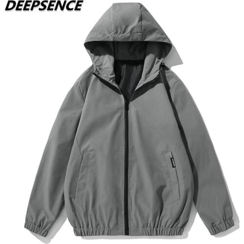 Men jacket 2021 spring Autumn New Casual Fashion Hooded Jacket Men Solid Color Coat Trend Loose Fit Microelasticity Jacket Men