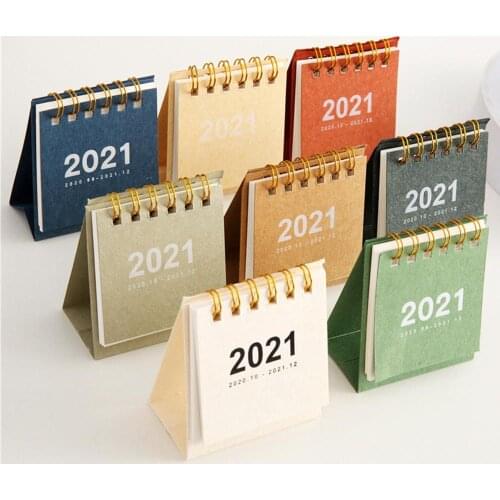 INS Style 2021 Desktop Calendar Mini Simple Black White Table Planner Monthly Yearly Agenda School Office Daily Calendar Memo