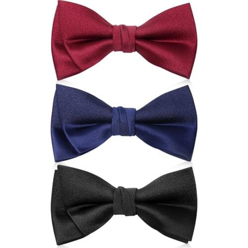 Brand New Luxury Groom Wedding Party Bow Tie For Men Top Quality Two Layer Butterfly Bowtie With Gift Box
