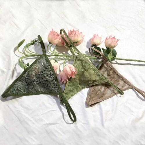 Dazzling G-String Sexy Womens Thong Low Waist 3 Colors Lace Style Double Bottom Crotch Underwear Sex Temptation MS Panties