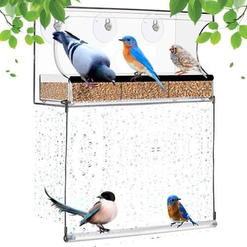 Outdoor Bird Feeders for Wild Birds, Finch, Cardinal, and Bluebird Large Outside Hanging Bird House Kits, Drain Holes