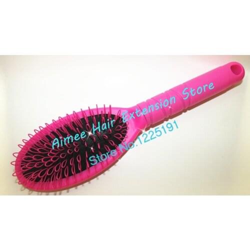 2pcs Pink Plastic loop comb for hair extensions professional easy brush wavy hair salon tools princess kates secret