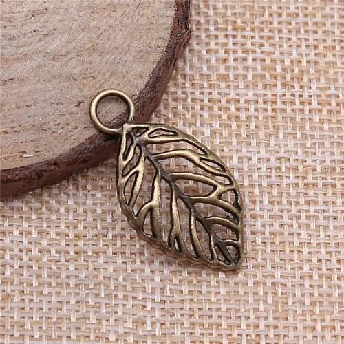 Charms for Jewelry Making Findings Handmade DIY Craft 20pcs Antique Bronze Color 32x16mm Leaves Charms Pendant
