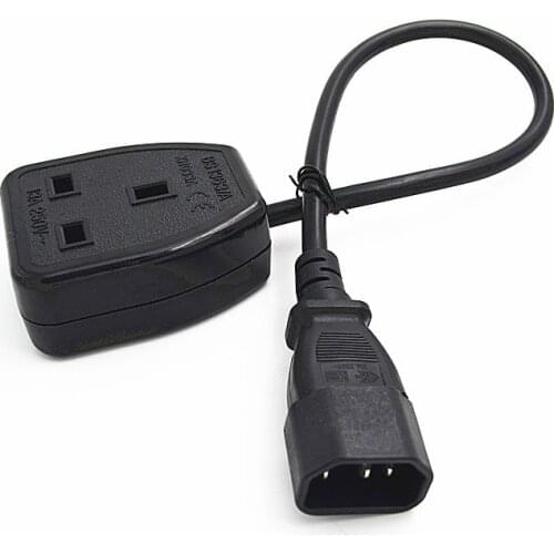 0.3m UK PowerCord , IEC C14 Male Plug to UK 3Pin Female Socket Power Adapter Cable For PDU UPS,13A,1 pcs