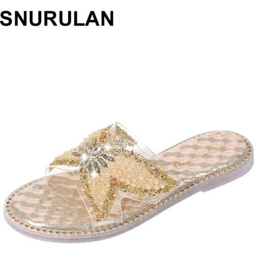 SNURULAN2020 new women slippers summer red lips insect rhinestone fashion woman shoes non-slip casual trend sandals size 36-41
