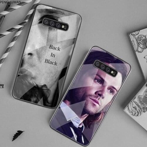 Supernatural Silicone Black Phone Case Tempered Glass For Samsung S20 Plus S7 S8 S9 S10 Plus Note 8 9 10 Plus