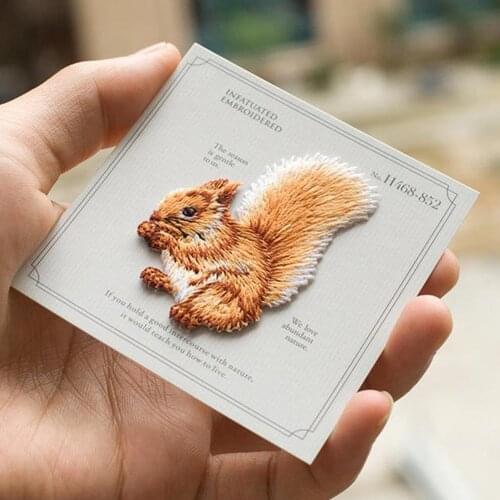 Cute Squirrel DIY Cloth Iron On Patch Embroidered Applique Sewing Clothes Stickers Apparel Accessories Sew On Badges