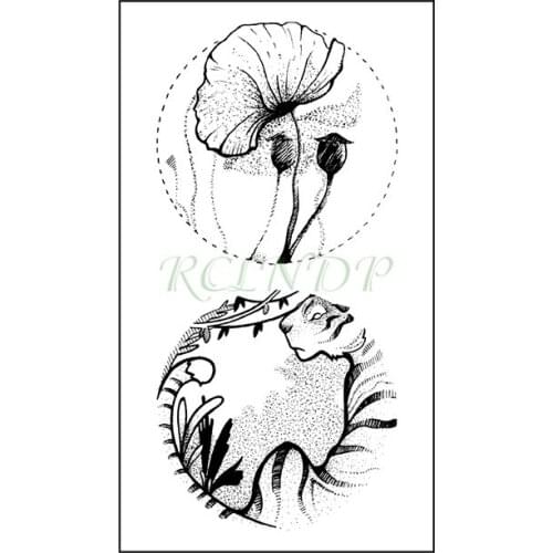 Waterproof Temporary Tattoo Sticker Tiger Animal Flower Small Flash Tatoo Fake Tatto Hand Arm Neck Body Art for Woman Men