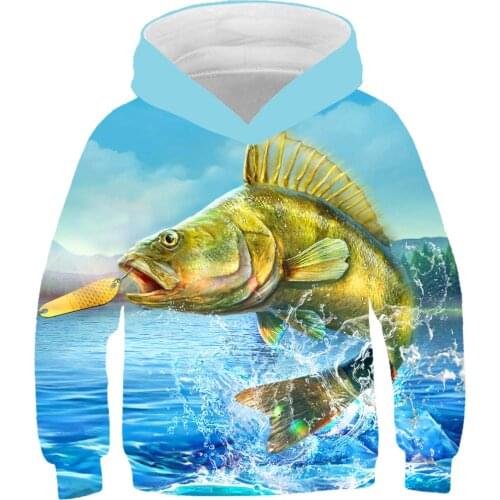 3D Tropical Fish Funny Hoodies For boy girl Long Sleeve Hoody Sweatshirts Hooded Streetwear Hip Hop Jackets Childrens clothing