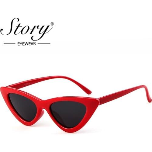 STORY 2019 High Quality Cat Eye Polarized Sunglasses Women Fashion Oculos de sol Female UV400 Protection 90s Tinny Shades