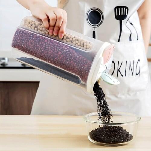 1.5/2.5/3L Kitchen Storage Tank Creative Detachable Compartment Transparent Box Plastic Food Storage Container Home Sealed Jars