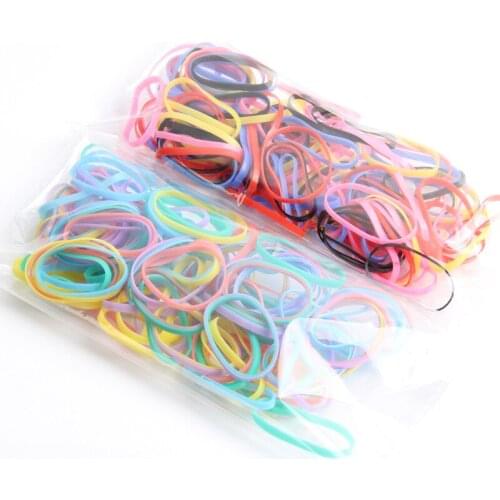 100PCS The New Childrens Hair Bands A One-off Elastic Basic Hair Bands Color Of The Cheap With The Braids Bundle Of Hair