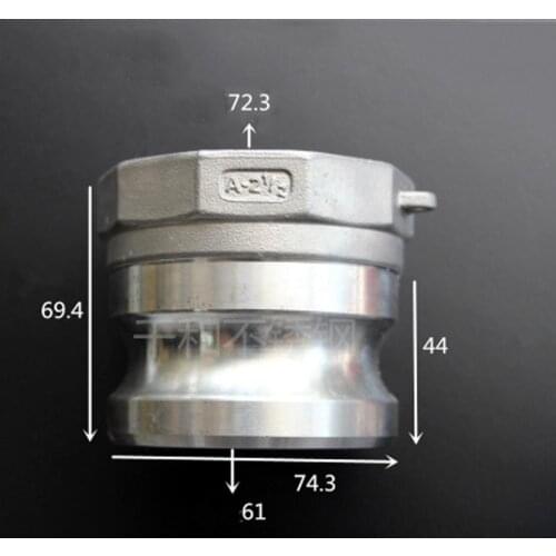 2-1/2" BSPT Female x Plug Type A Camlock Quick Disconnect Coupling 316 Stianless Cam Groove For Hose Pumps Homebrew