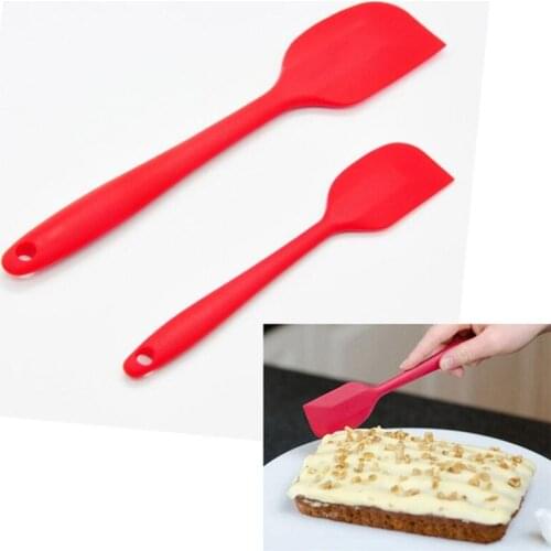 2pcs Kitchen Silicone Cream Butter Cake Spatula Mixing Batter Scraper Brush Butter Mixer Cake Brushes Baking Tool Kitchenware