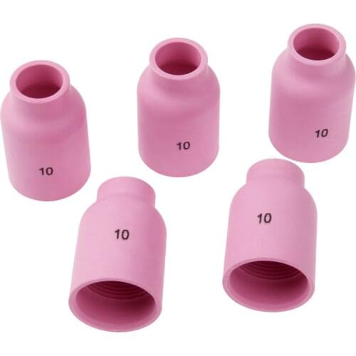 5Pcs 53N88 #10 TIG Welding Gas Lens Alumina Ceramic Cups For Large Gas Lens Setup In 9/17/18/20/26 TIG Cutting Torch