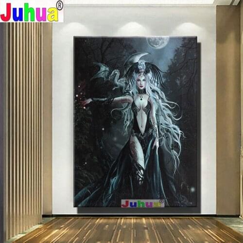 Diamond Painting Gothics,Sexly Fantasy Woman,Dragon Home Full Square Drill Diamond Embroidery Handicraft Home Decor