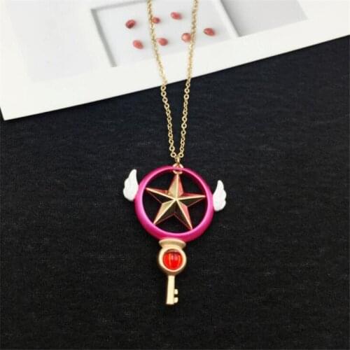 Anime Cardcaptor Sakura Star Feathers Cosplay Costumes Accessories Badge Pendant Necklace