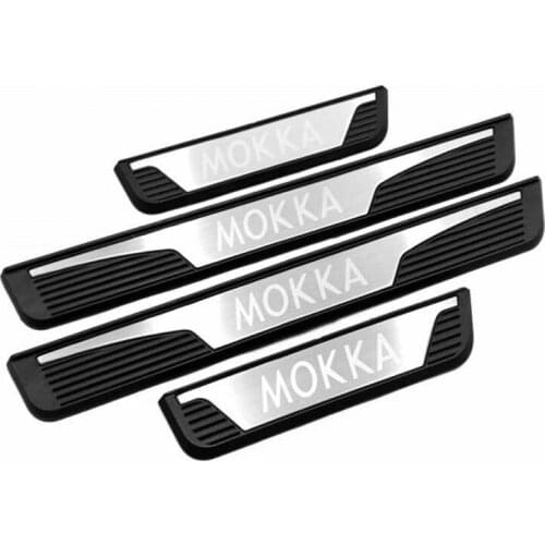 Car Accessories Sticker for Opel Vauxhall Mokka Auto Exterior Scuff Plate Door Sill Plate Protector Guards Car Styling 2013-2019
