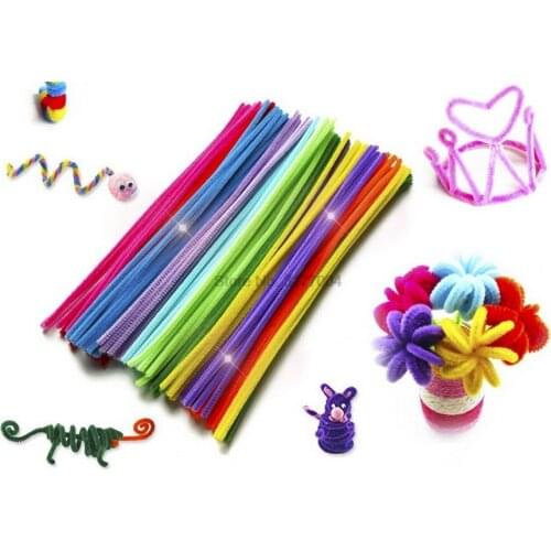 DHL 50set 100pcs/set Plush Stick & Shilly-Stick Childrens Educational Toys Handmade Art DIY Materials and Craft Materials
