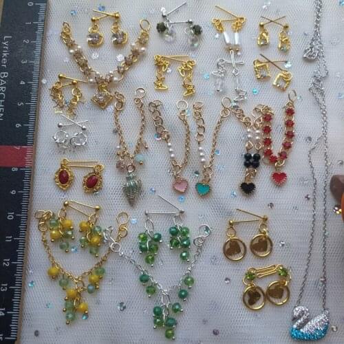 For 30cm chinese kurhn doll Traditional Earrings head decoration doll Necklace DIY Earrings Ornament Toy Jewelry