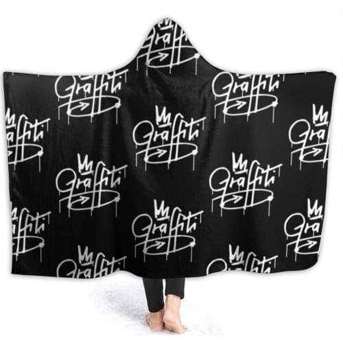 Graffiti Blanket Fleece Chair Hooded Blanket Super Soft Fashion Comfy Bedspread
