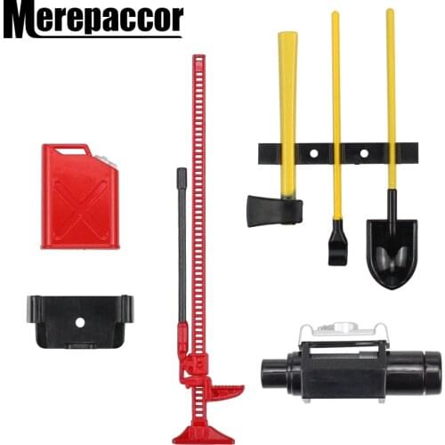 RC Crawler 1:10 Accessories Mini Fuel Tank Winch Jack Tools Kit for Axial SCX10 TAMIYA CC01 D90 D110 RC Truck Car Parts