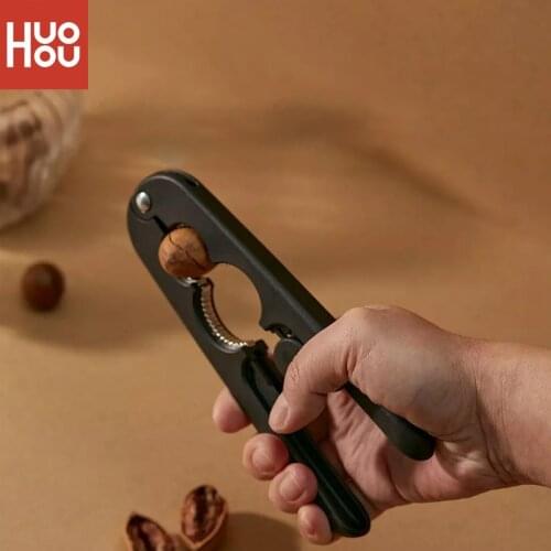 Huohou Metal Opener Nutcracker Stainless Steel Portable Nut Cracker Kitchen Gadgets Tool Sheller Walnut Plier Kitchen Accessorie
