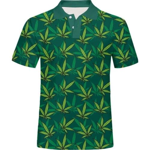 IFPD EU/US Size 3d Maple Green Leaf Polo T Shirt Fashion Men Women Plant 3d Print Polo Shirt Summer HarajukuTshirt Streetwear