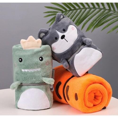 Creative Blanket Cartoon Animal Flannel Blanket Bedspread Thicken Plush Cover for Bed Sofa Stroller Sleeping Blanket