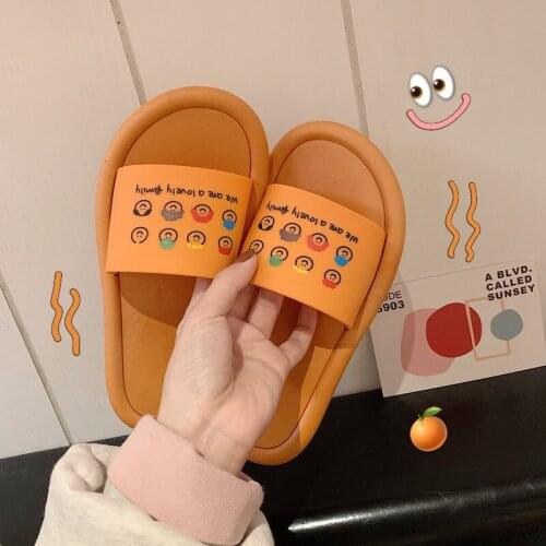 Summer New Style Korean Slippers Couple Printing Cute Home Slippers Bathroom Non-Slip Wear-Resistant Female Sandals And Slippers