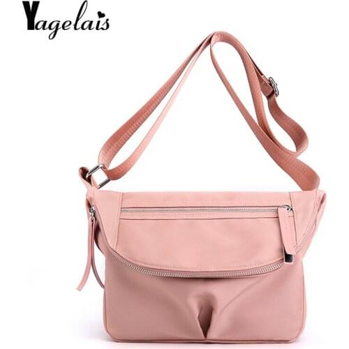 Nylon Crossbody Shoulder Bags for Women Fashion Shell Girls Messenger Bag Small Solid Color Handbags