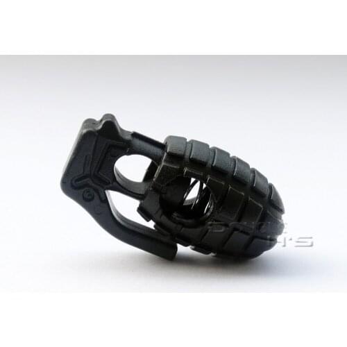 500pcs/lot Grenade Style Plastic Cord Lock Stopper Black For Paracord/Shoe Lace